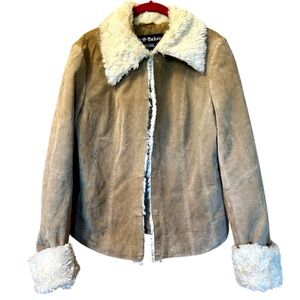 BB Dakota Tan Suede Jacket Sz Large Penny Lane Phoebe Bratz Coat 90s Y2K Retro